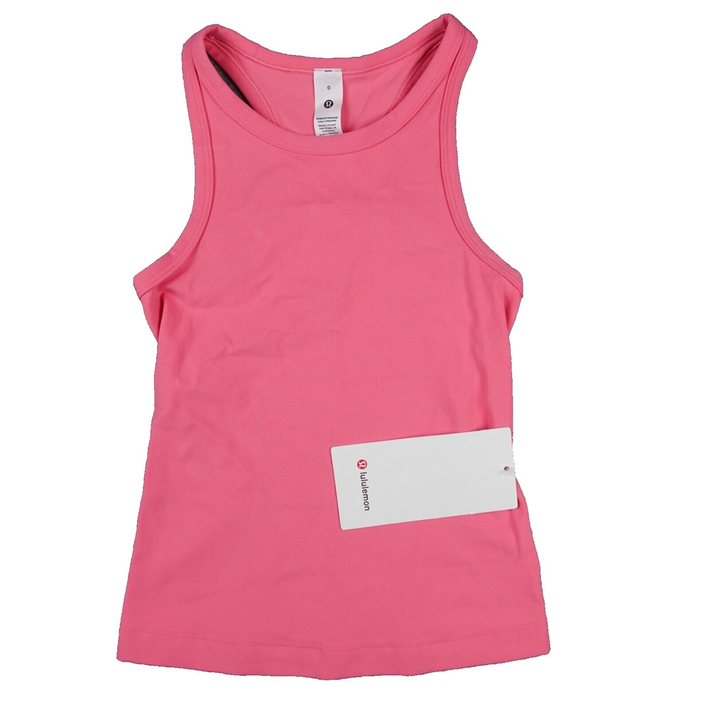 New Lululemon Size 0 Align Waist Length Racerback Built In Bra SAKP Pink $58